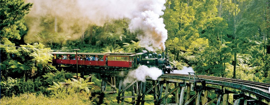 Puffende Billy Steam Train en Yarra Valley
