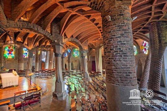 Colonia Güell Combinat entrance with audio guide +  train ticket from Barcelona