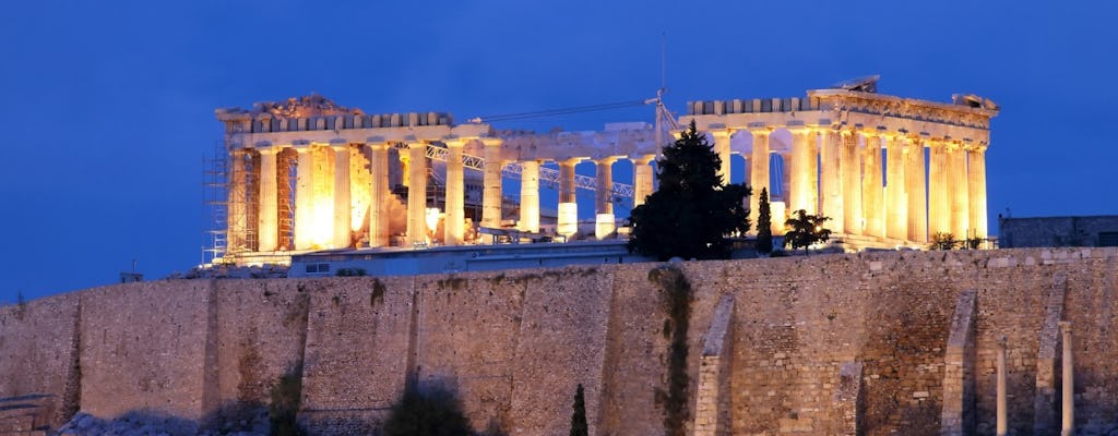 Recorrido nocturno por lo mejor de Atenas con cena meze