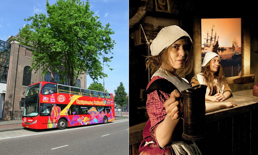 Billet d'entrée au donjon d'Amsterdam et bus hop-on hop-off 24 heures