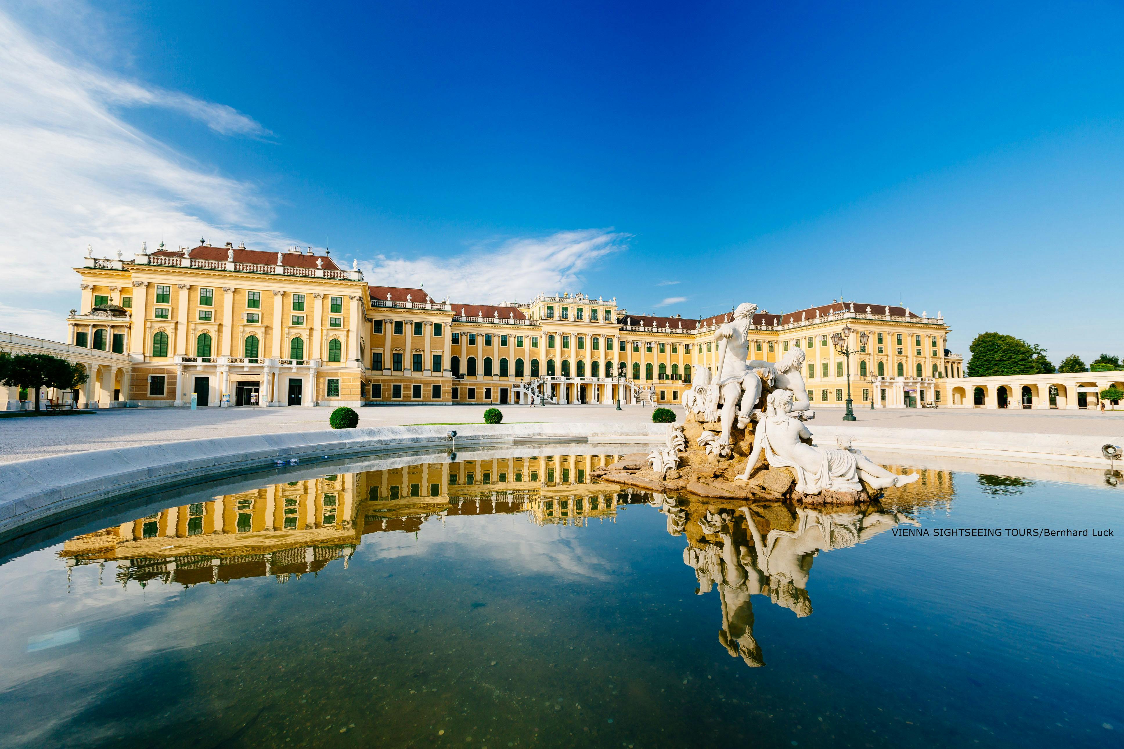 Gå-förbi-kön besök till slottet Schönbrunn besök och en stadstur i Wien på morgonen