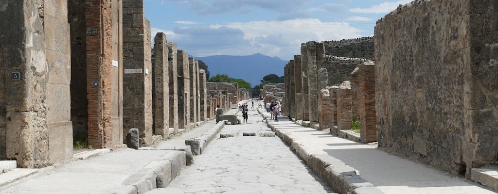 Pompeii begeleide groep met een archeoloog