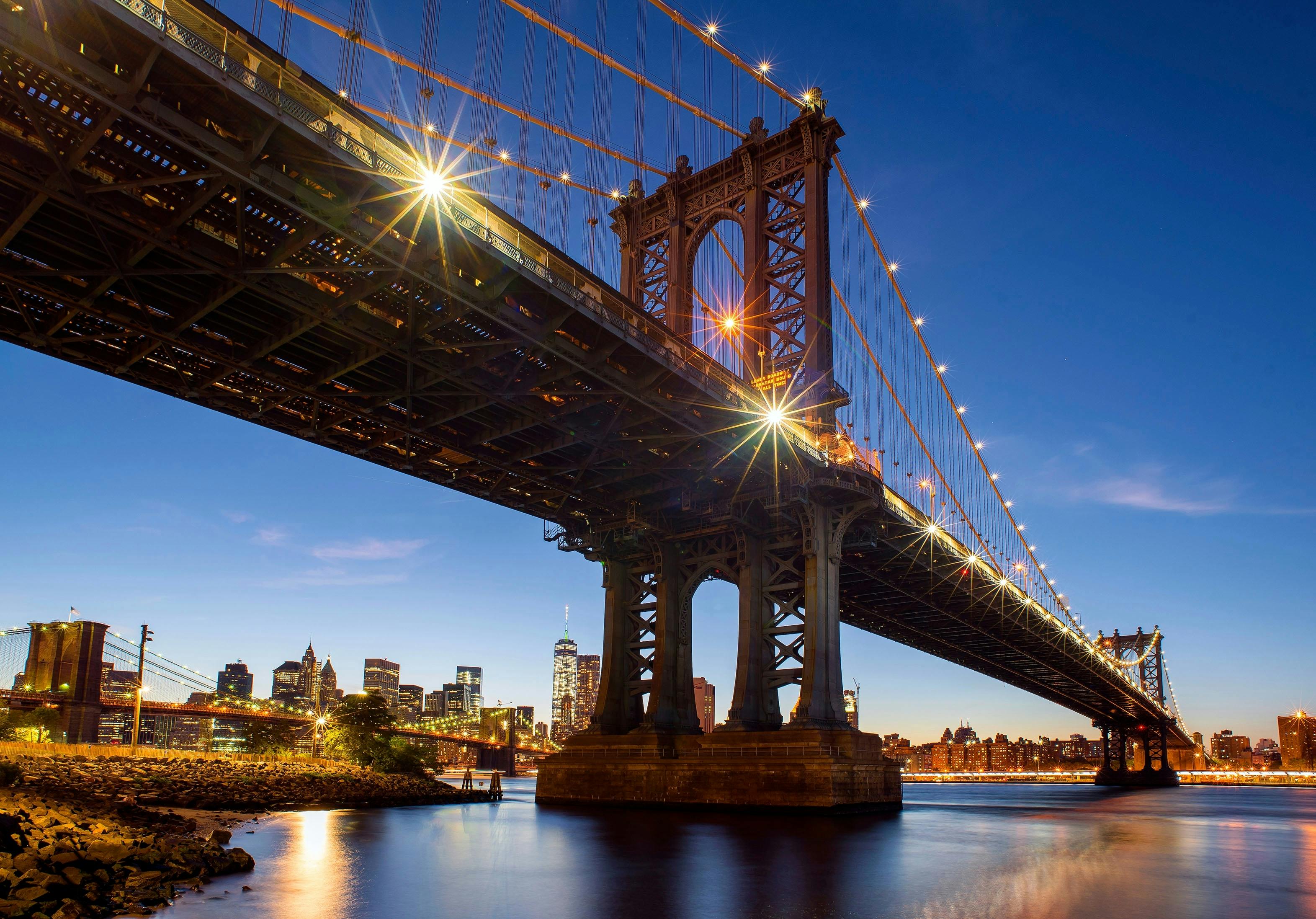 New York City evening lights sail on America 2.0 Musement