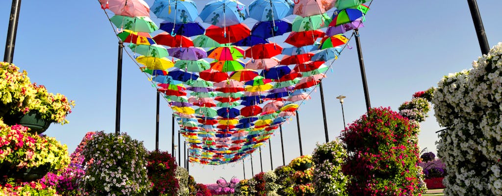 Dubai Miracle Garden en Global Village shopping tour