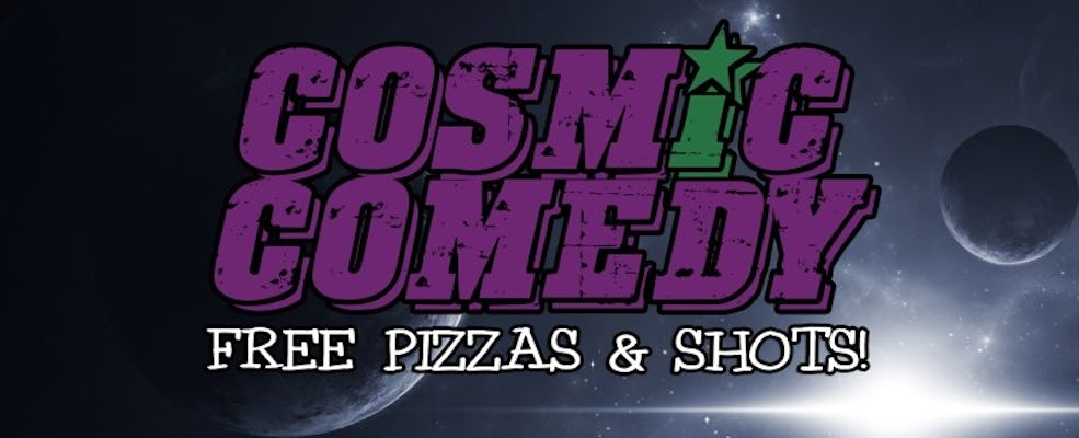 Spettacolo di commedia cosmica con pizze e scatti