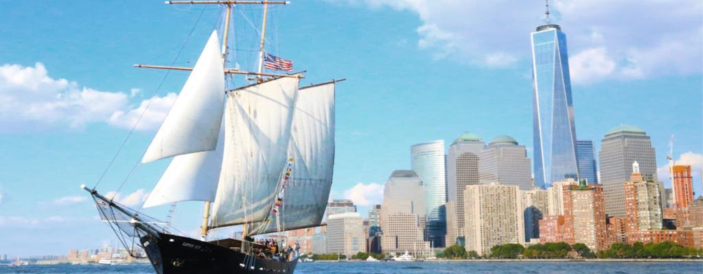 Daytime statue sail aboard Clipper City