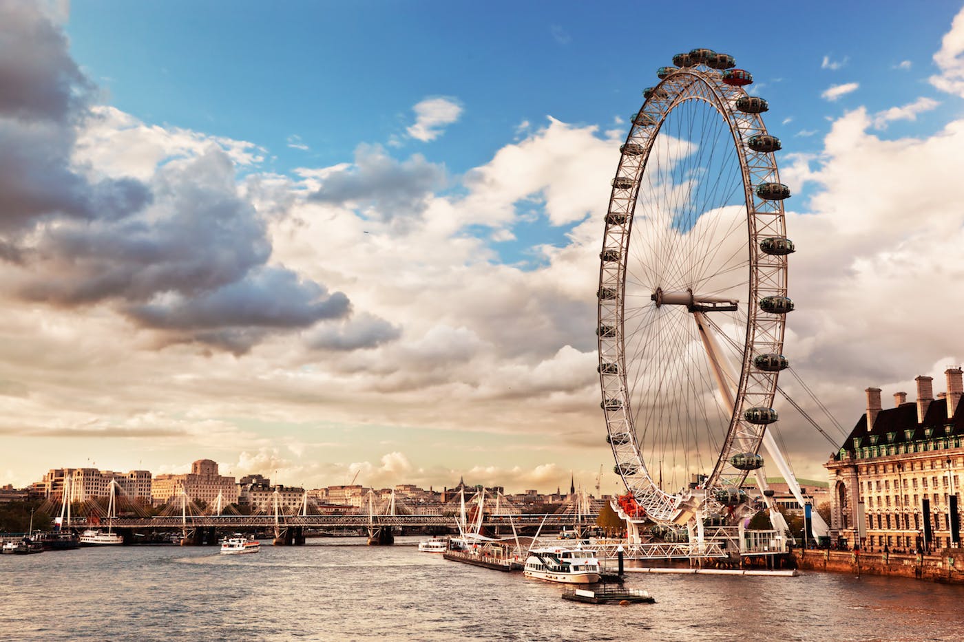 Dagsrundtur i London inklusiv billetter til London Eye og bådtur på Themsen