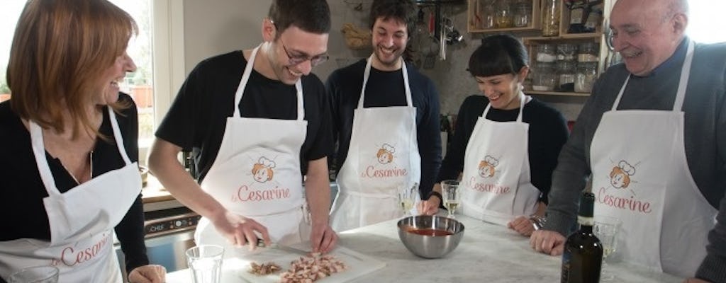 Market tour, cooking class and lunch or dinner at a Cesarina's home in Rome