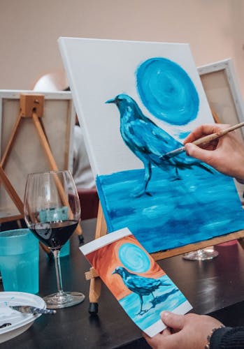Paint and wine party in a 17th century palace in Rome