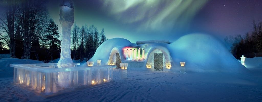 Arktisches Schneeschloss mit Abendessen im Eisrestaurant