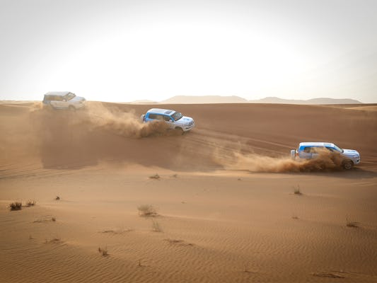 Safari matinal dans le désert d'Abu Dhabi avec balade à dos de chameau
