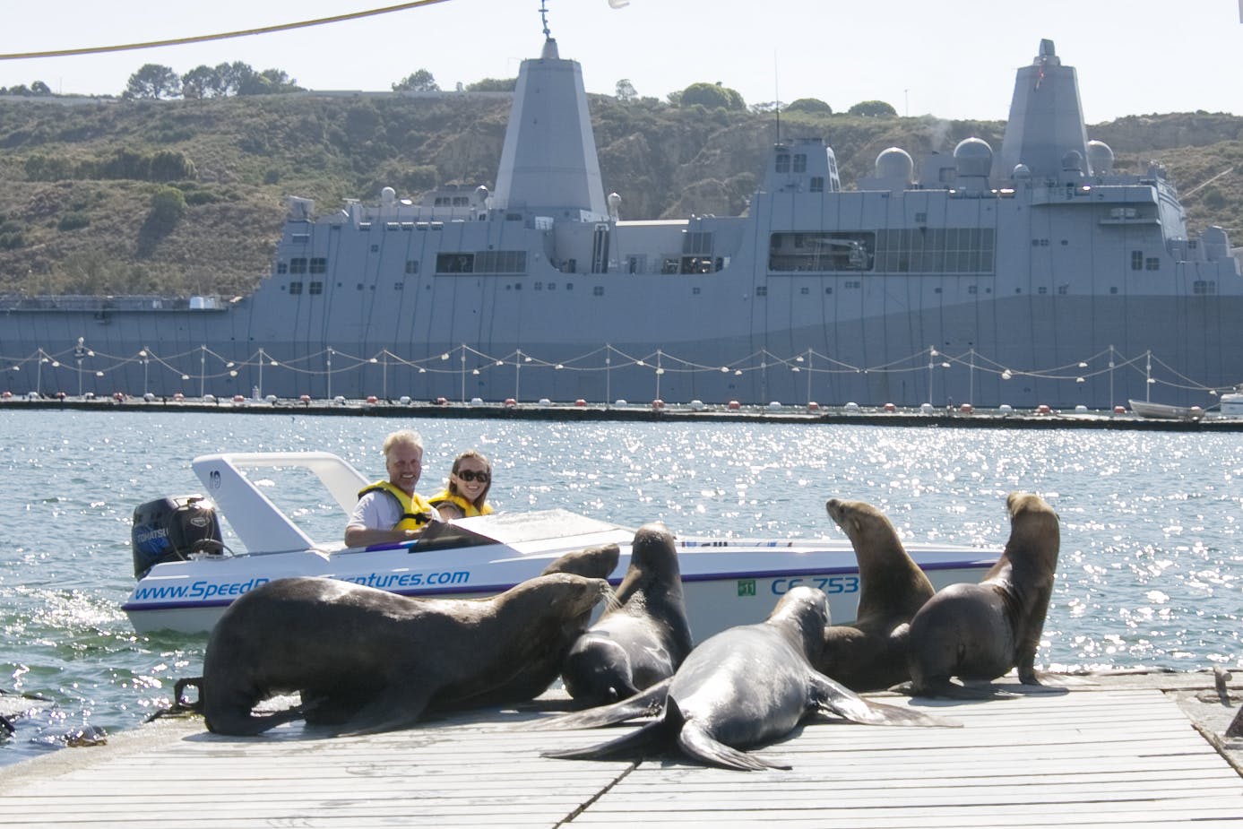 Passeio de aventura em lancha em San Diego