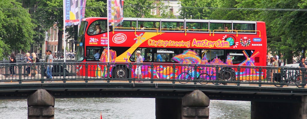 Wycieczka autobusem Hop-On Hop-Off City Sightseeing w Amsterdamie i rejs po kanałach