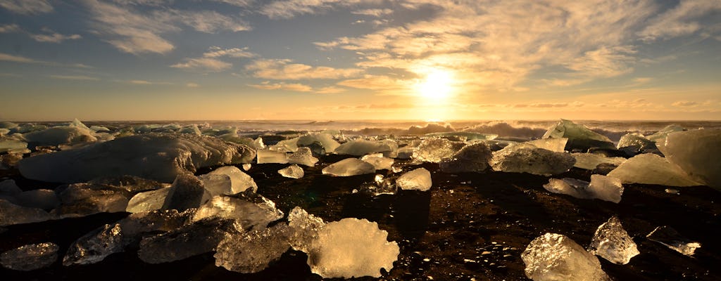 Visite en petit groupe de la lagune du glacier de la Jökulsárlón et de la côte sud