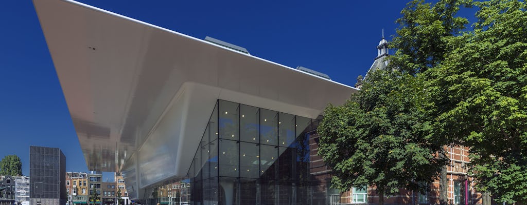 Stedelijk Museum entrance and Amsterdam canal cruise
