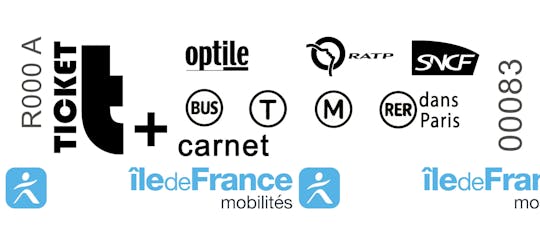 Transports en commun de Paris | Carnet de 10 tickets t+ RATP