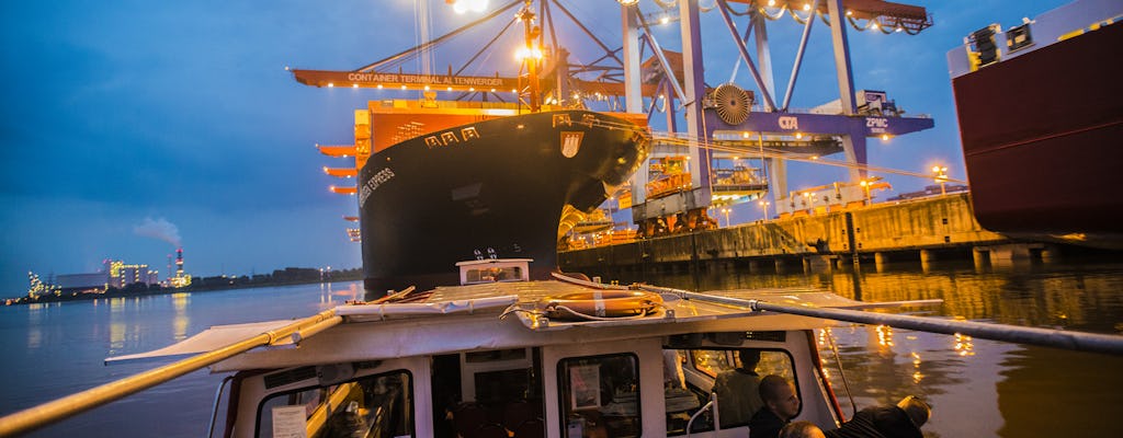 Evening light cruise through the port of Hamburg