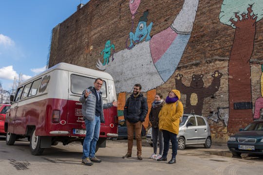 Warsaw off the beaten path tour in a retro minivan