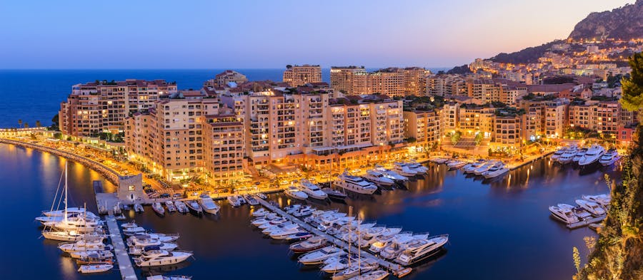 Monaco by night from Nice