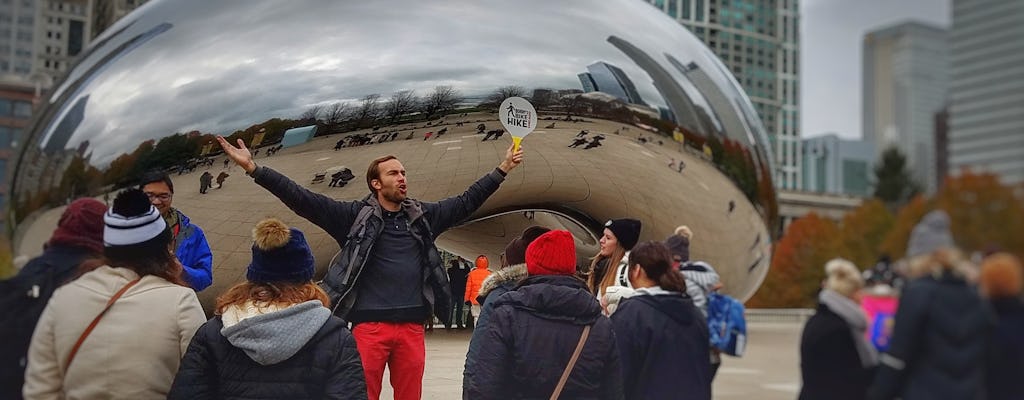 Comida de férias e passeio a pé em Chicago