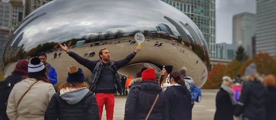 Comida de férias e passeio a pé em Chicago