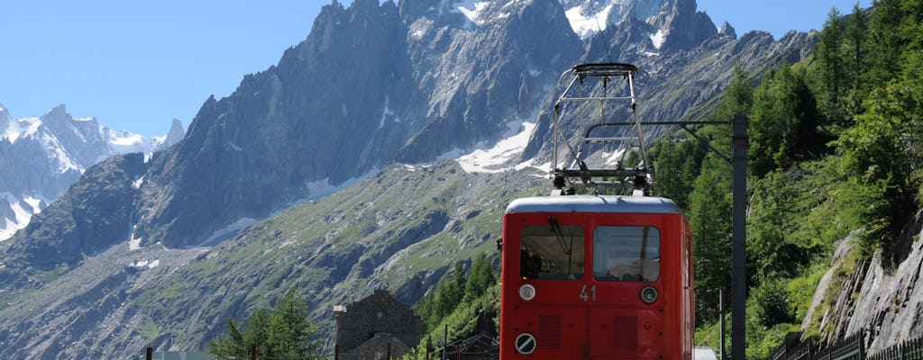 Bus trip from Geneva to Chamonix cable car and mountain train