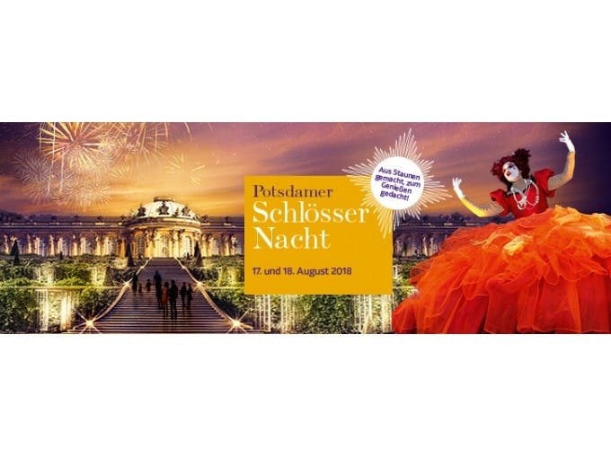 Eintritt Potsdamer Schlössernacht mit Erlebnis Transfer von Berlin am 17. August