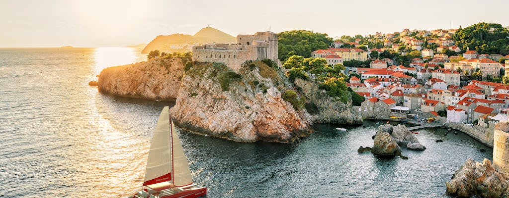Croisière en catamaran à Dubrovnik au coucher du soleil