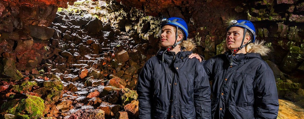 Túnel de lava a pé com transporte de Reykjavík