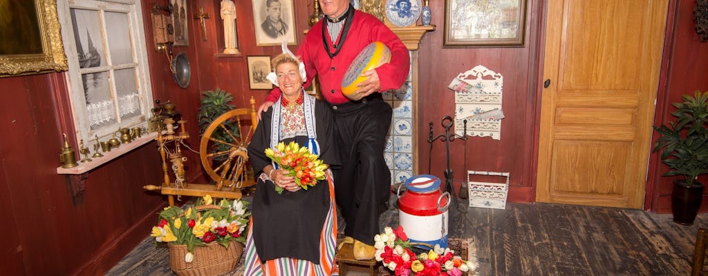 Photography session wearing traditional Dutch costume in Volendam