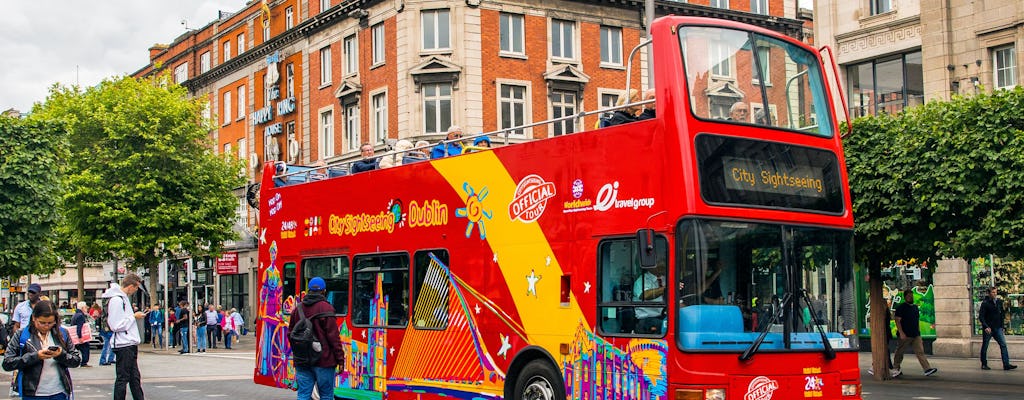 Tour hop-on hop-off em ônibus da City Sightseeing por Dublin