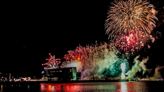 Crucero de fuegos artificiales de Año Nuevo en Reikiavik