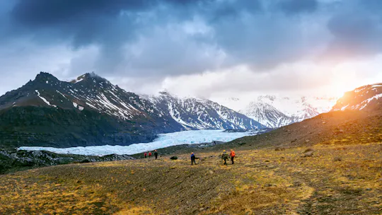 Vandringstur till Skaftafell blå isgrotta och glaciär i liten grupp