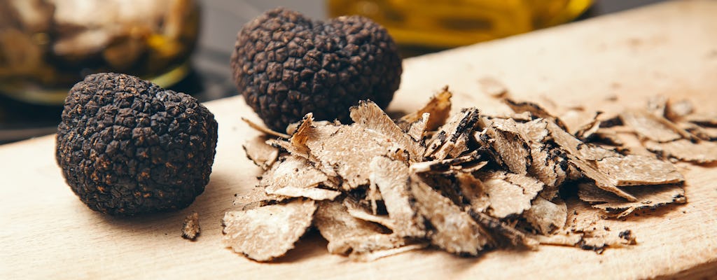 Truffle hunt in a wild forest with truffle-based lunch