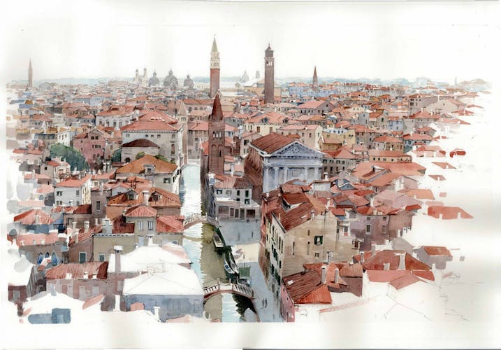 Watercolors workshop in Venice with a famous artist