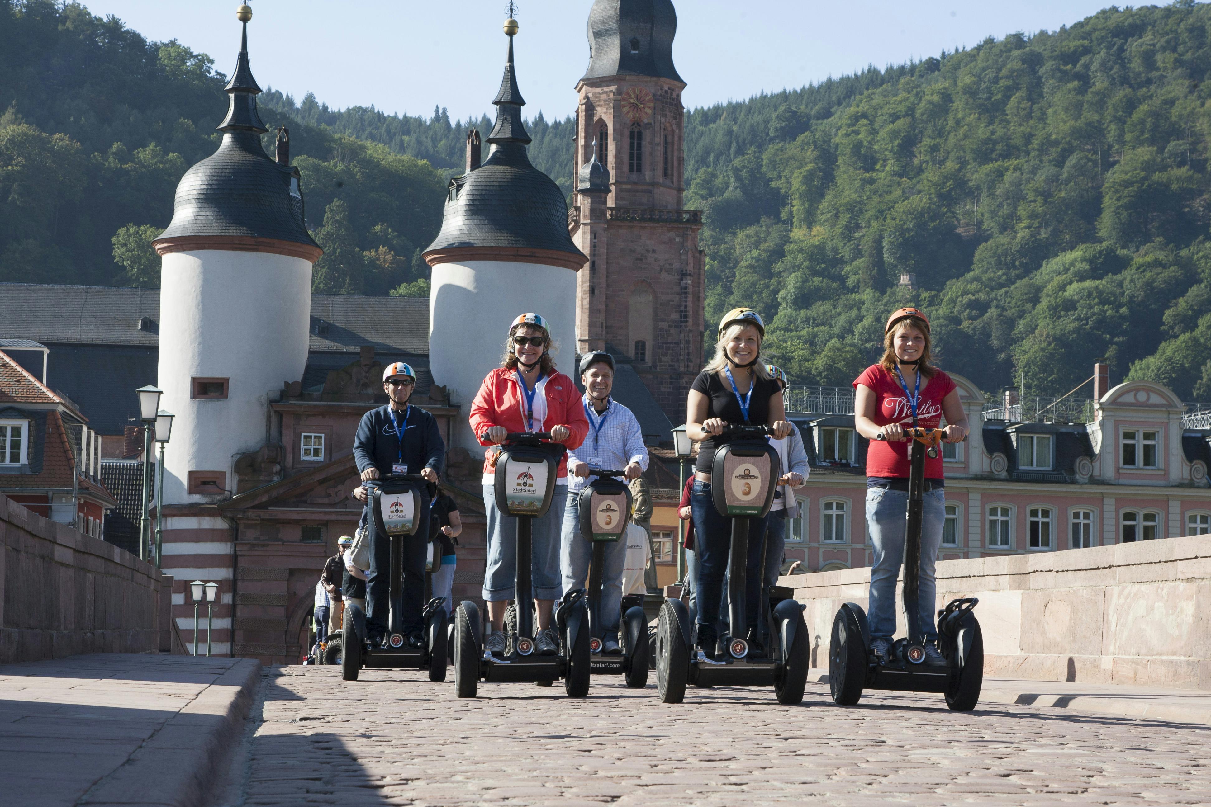 Zelfbalancerende scootertocht van Mannheim naar Heidelberg