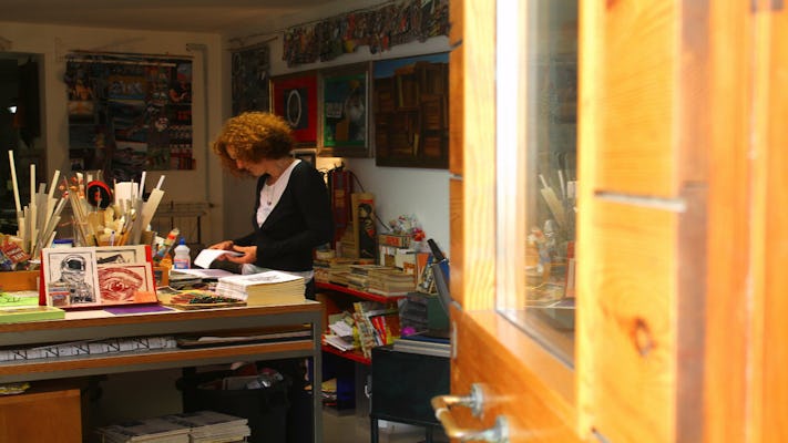 Stefania's boekbindende workshop in Ancona