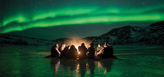 Northern Lights chase by minibus from Tromsø