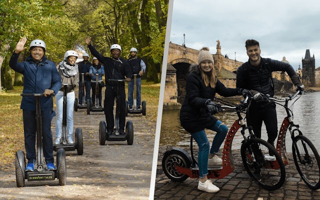 Visite combinée de Prague en trottinette électrique et gyropode avec prise en charge gratuite