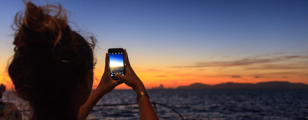Balade en mer au coucher de soleil à Ibiza, sans transfert