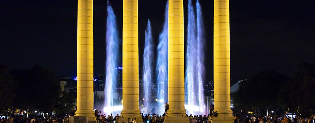 Barcelona fountains and football stadium