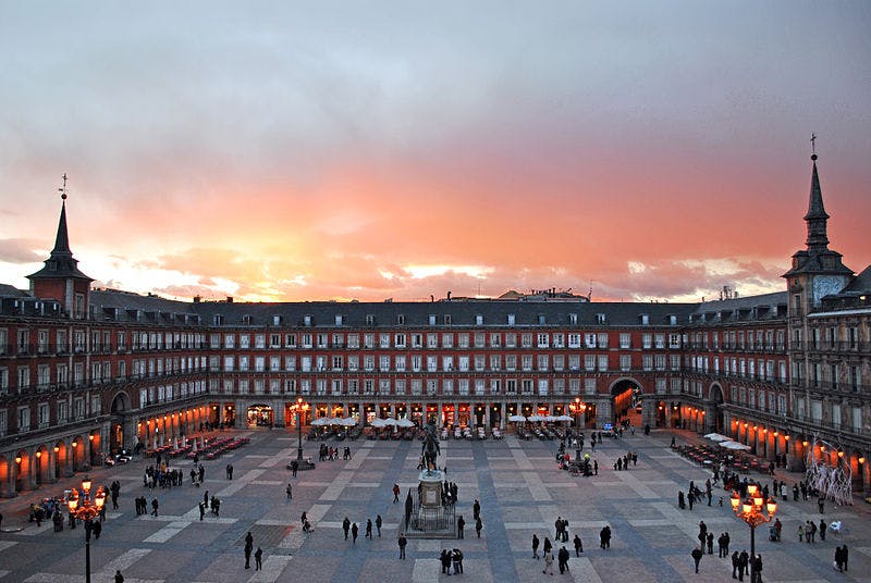 Sunset dinner overlooking Plaza Mayor