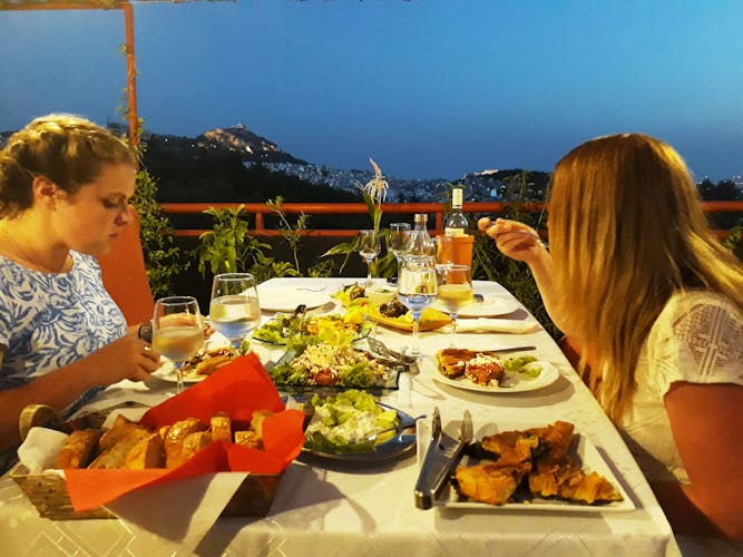 A Greek feast with an Acropolis view