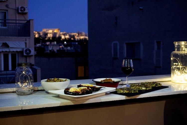 Greek mezze cooking class and dinner with an Acropolis view