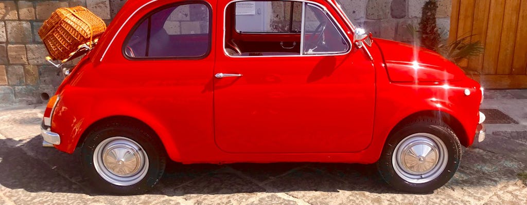 Trasa zdjęciowa wybrzeża Sorrento zabytkowym Fiatem 500