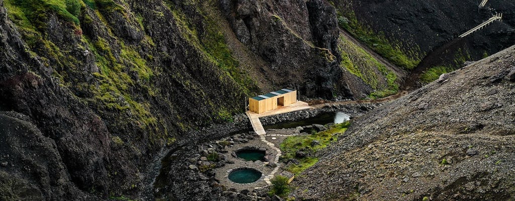 Relax in the hot spring canyon baths and waterfalls
