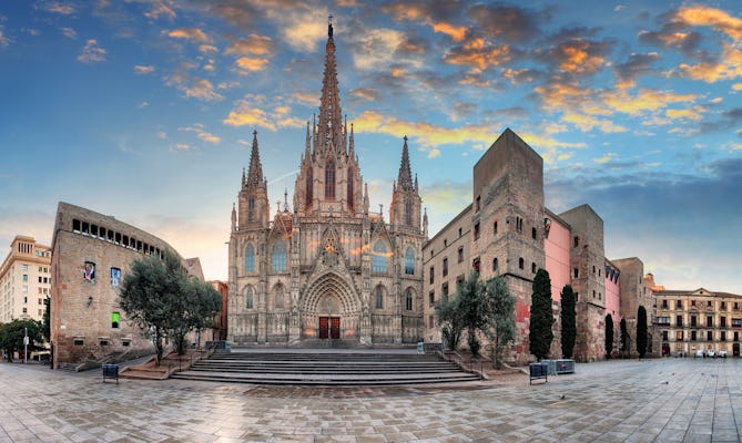 Cathedral of Barcelona and Gothic Quarter with virtual reality walking tour