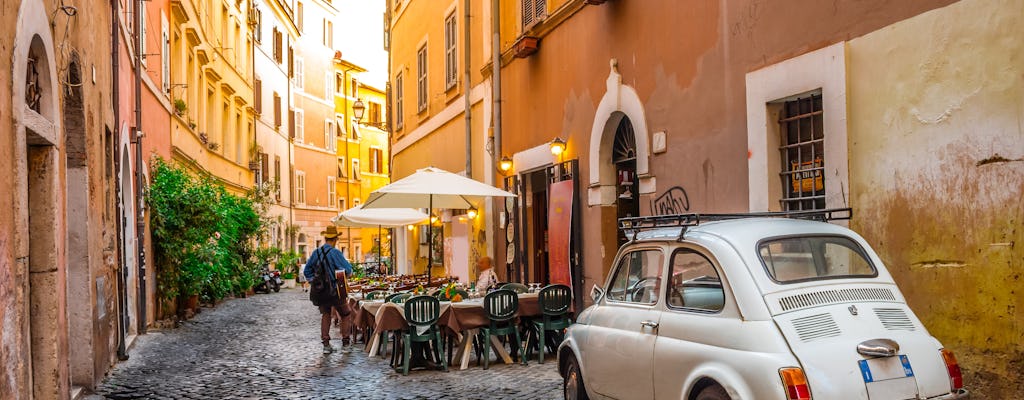 Excursión de medio día a Roma en auto clásico con almuerzo o cena