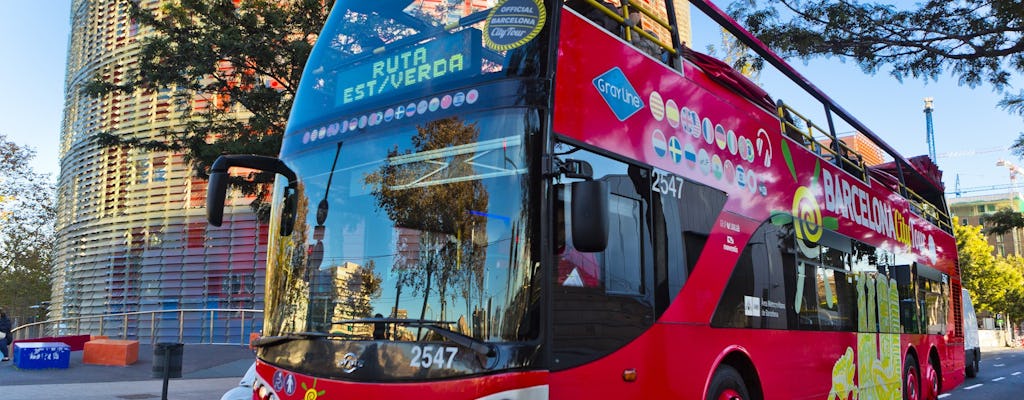 Biglietti per l'autobus hop-on hop-off per il tour della città di Barcellona con Aquarium