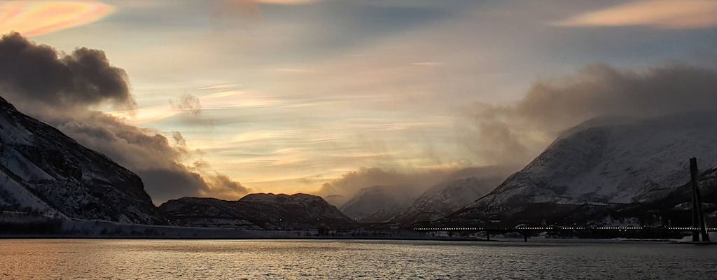 Admire a beautiful sunset cruise over Alta Fjord
